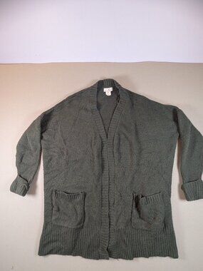 Women's Shrinking Violet Moss Green Cardigan Sweater Size M